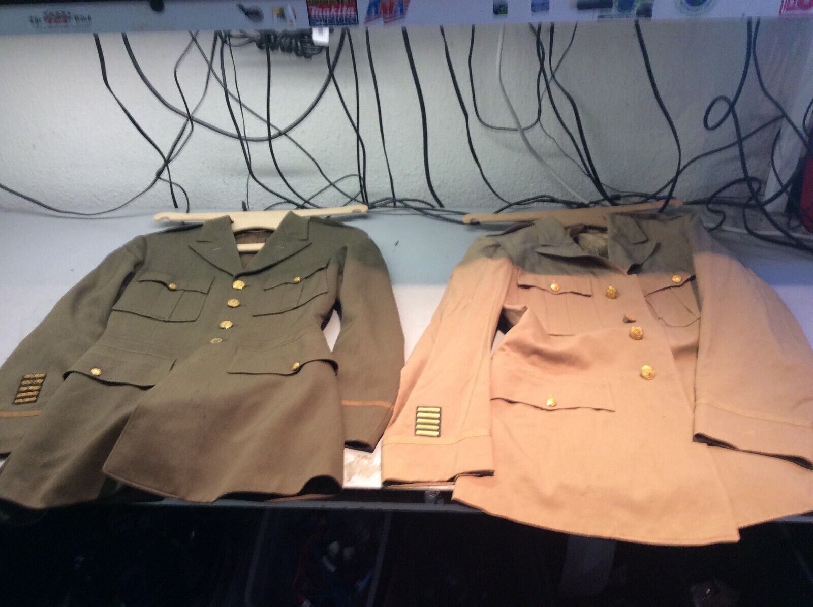 Lot of 2 Vintage WWII Regulation Army Officer's Uniform Dress Coat Jacket