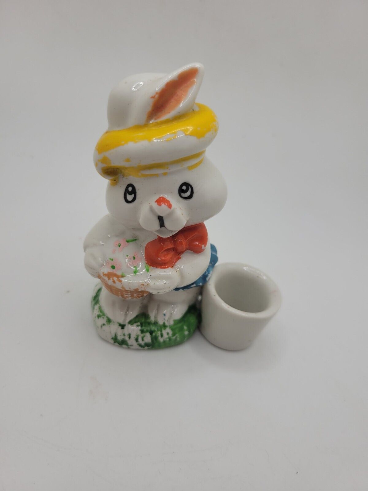 Vintage Simon Brand Easter Bunny Small Taper Candle Figurine 3.5” Tall