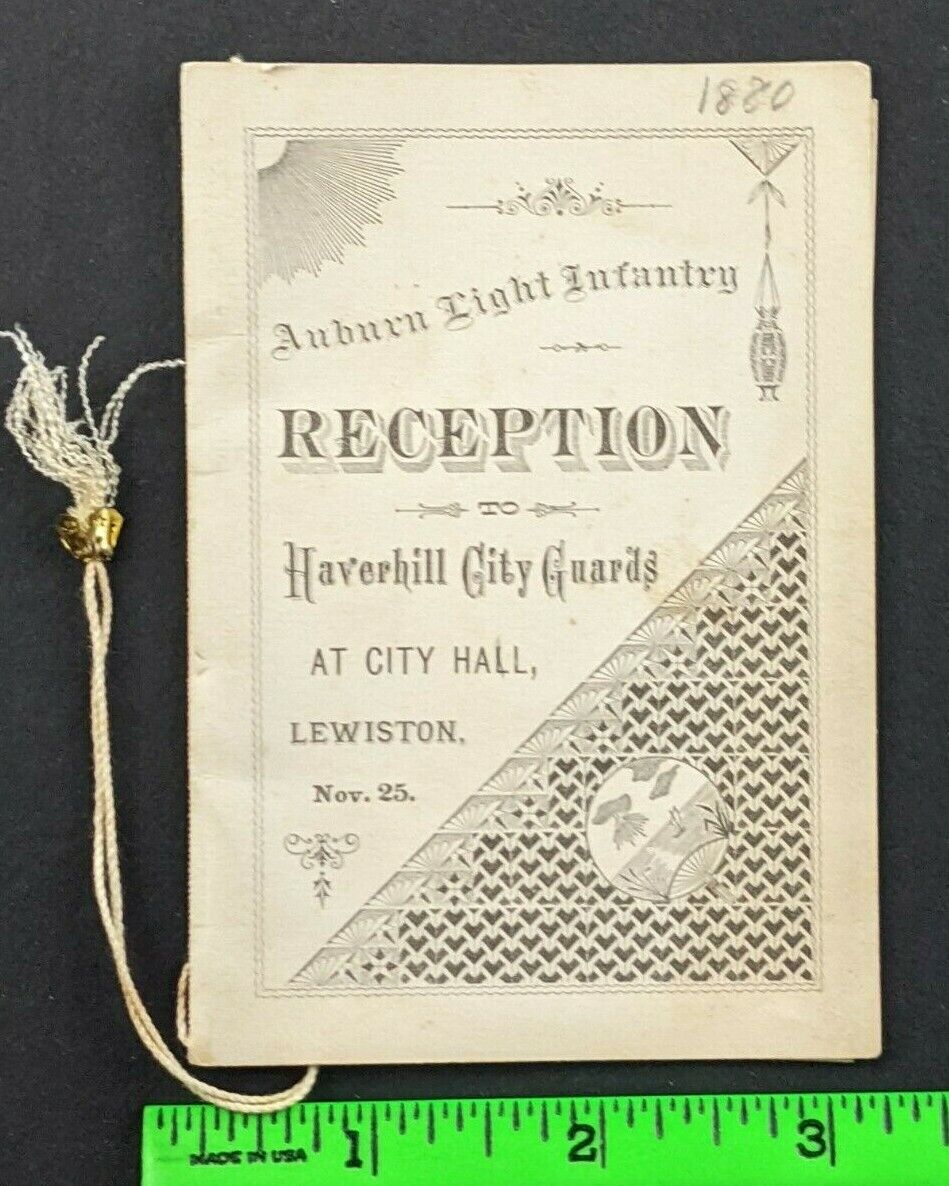 1880 Auburn Light Infantry Haverhill City Guards Lewistown ME Reception Program