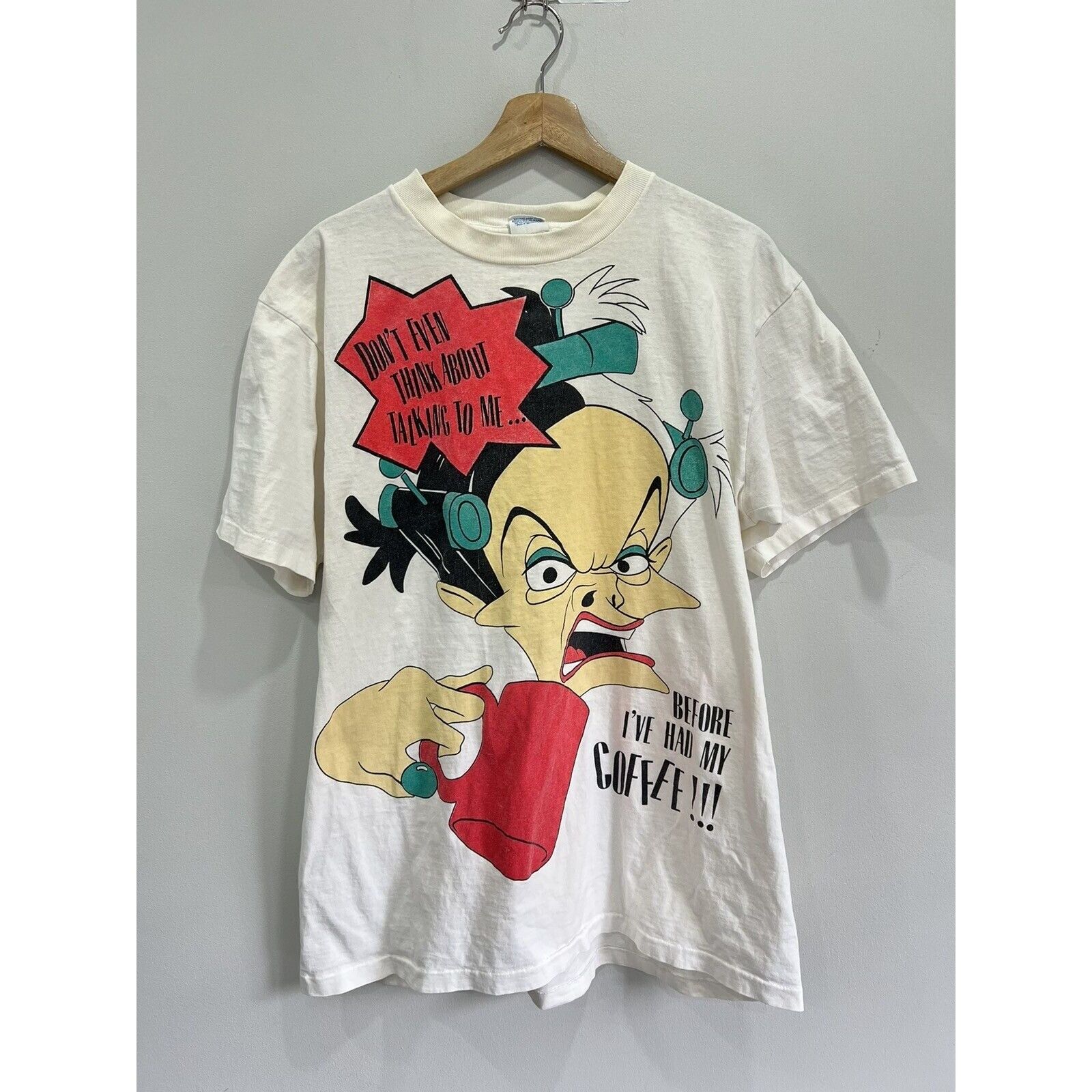 Vintage 90s Cruella Deville Disney Tee Shirt Coffee