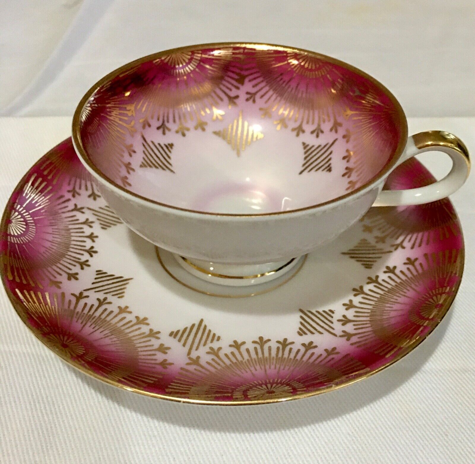 JOHANN SELTMANN VOHENSTRAUSS  BAVARIA , Vintage Porcelain Demitasse Cup & Saucer
