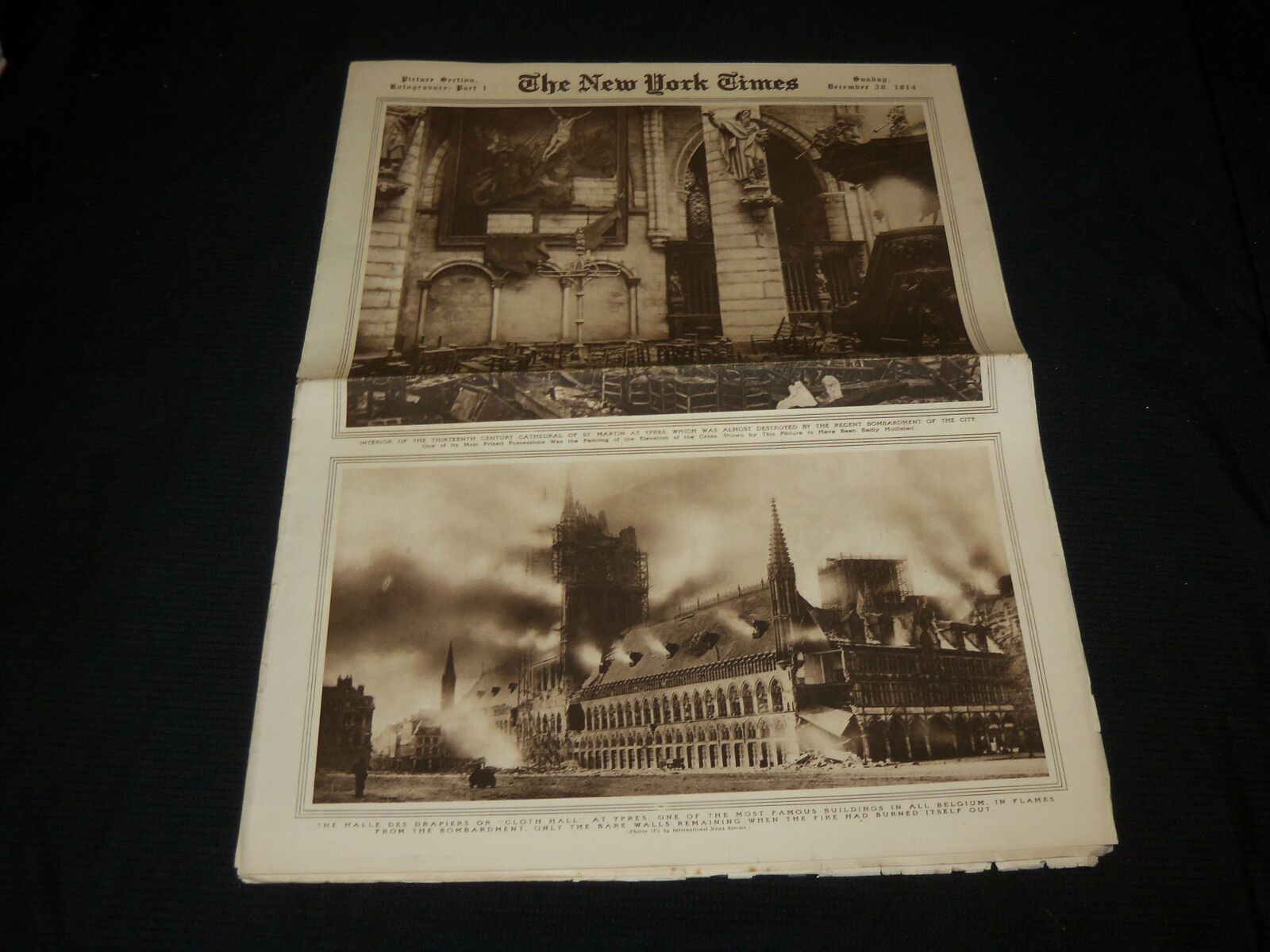 1914 DECEMBER 20 NEW YORK TIMES PICTURE SECTION - YPRES BELGIUM - NP 5608
