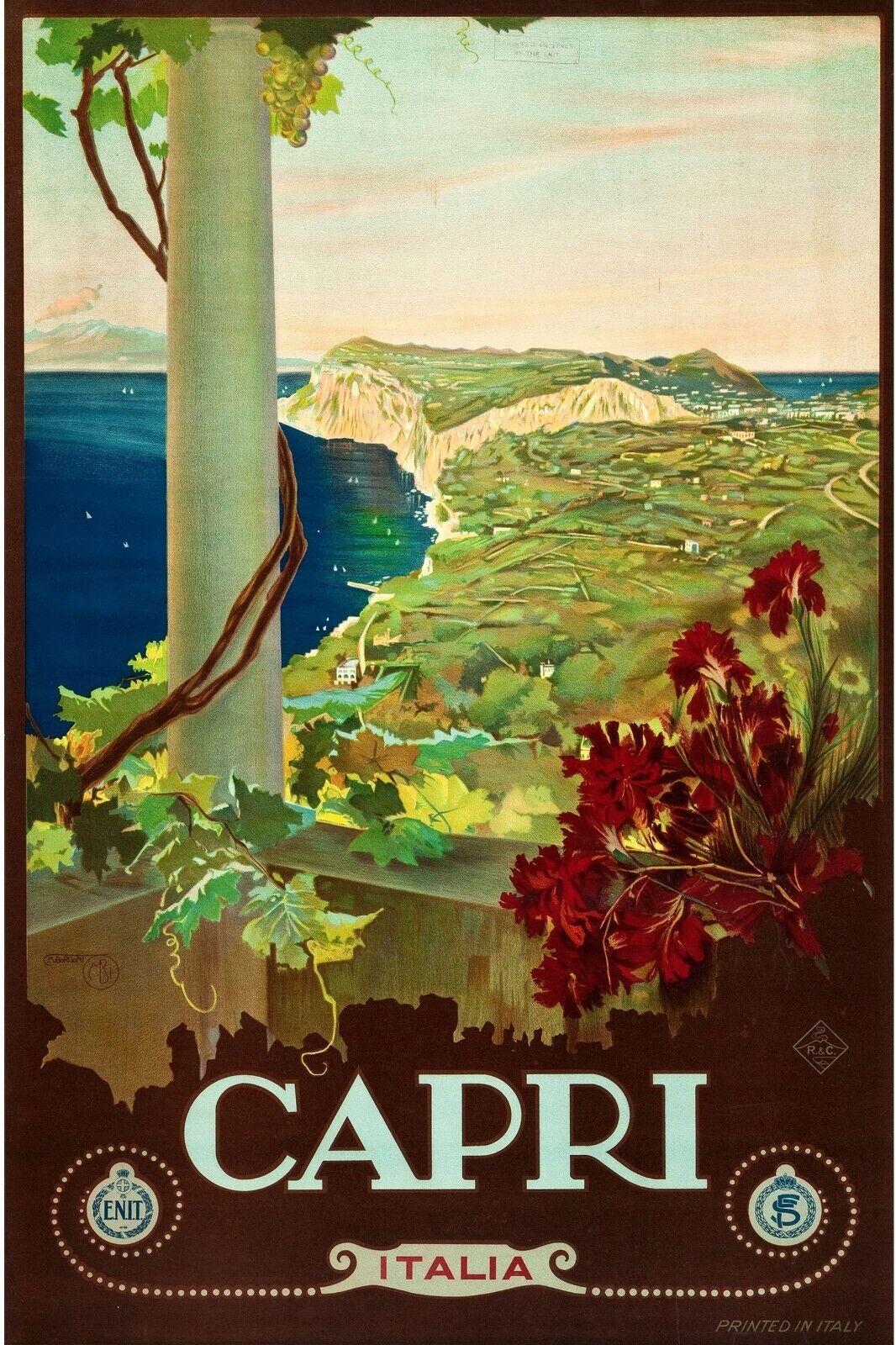 Capri Italy  Postcards 1930s Retro Original Travel Poster art  Set Of 6