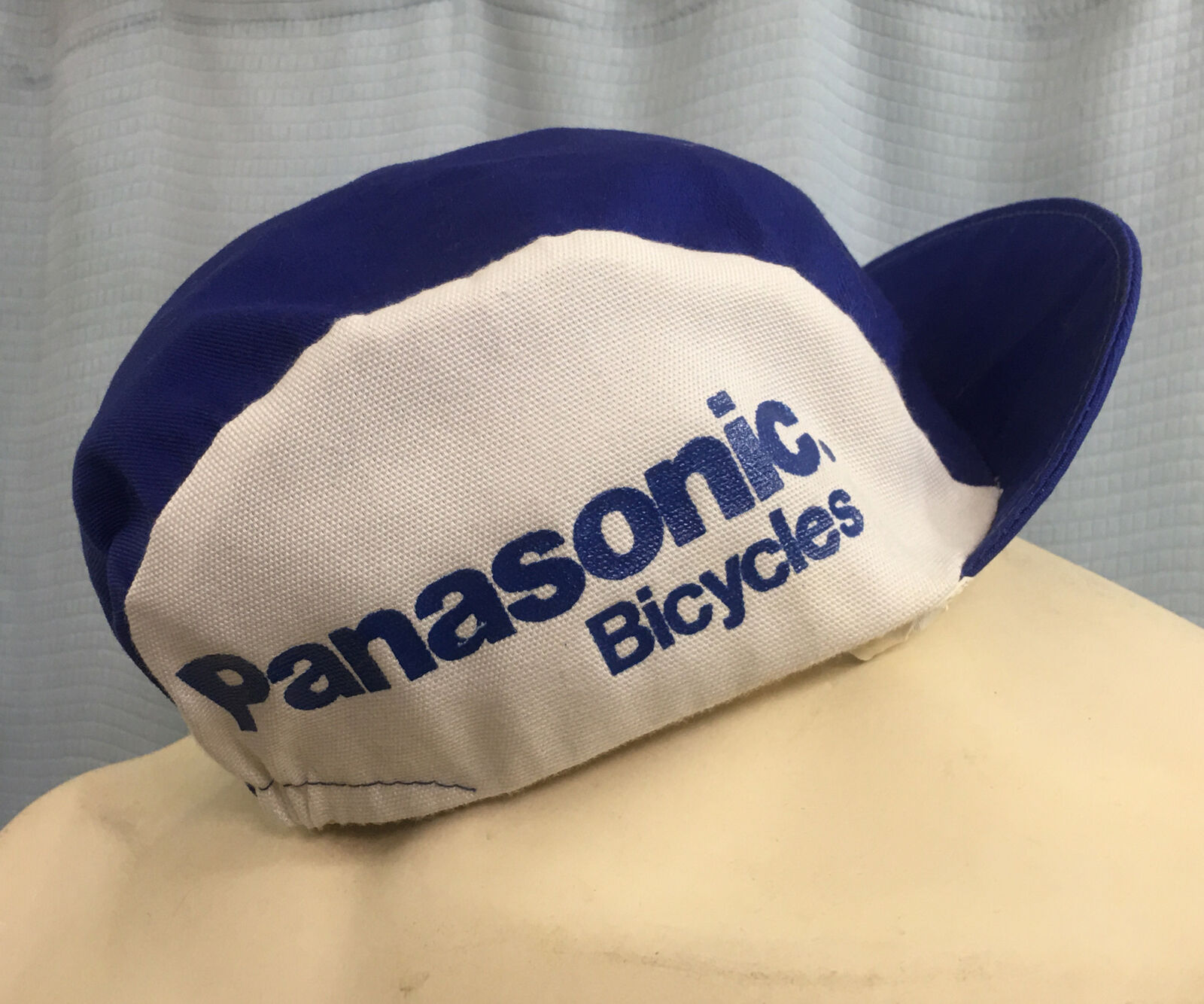 VINTAGE Genuine PANASONIC BICYCLES Cotton Cycling Cap Hat Cloth Visor Brim USA