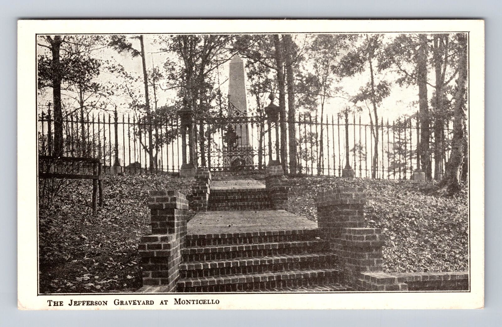 Monticello VA-Virginia, The Jefferson Graveyard, Antique, Vintage Postcard