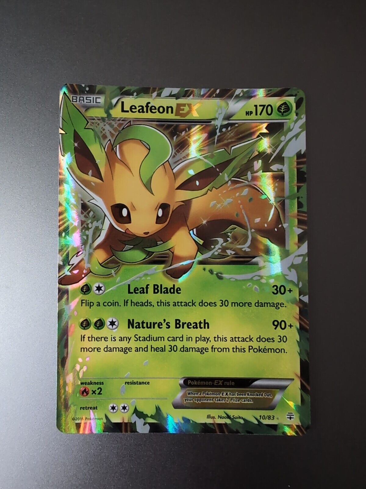 Leafeon EX 10/83 XY Generations Pokemon Card in Good Condition