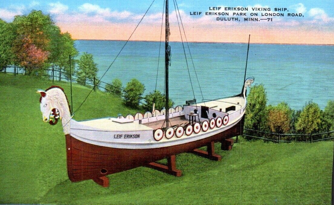 Postcard, Leif Ericson Viking Ship, Leif  Ericson Park Duluth, Minn
