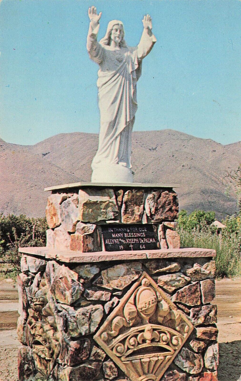 Alberhill CA De Palma\'s Italian Village Shrine Marble Statue Vtg Postcard E35