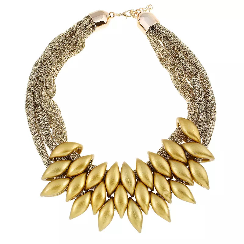 Women\'s Fashion Jewelry Gold Boho Luxury Chunky Collar Statement Necklace 1PC