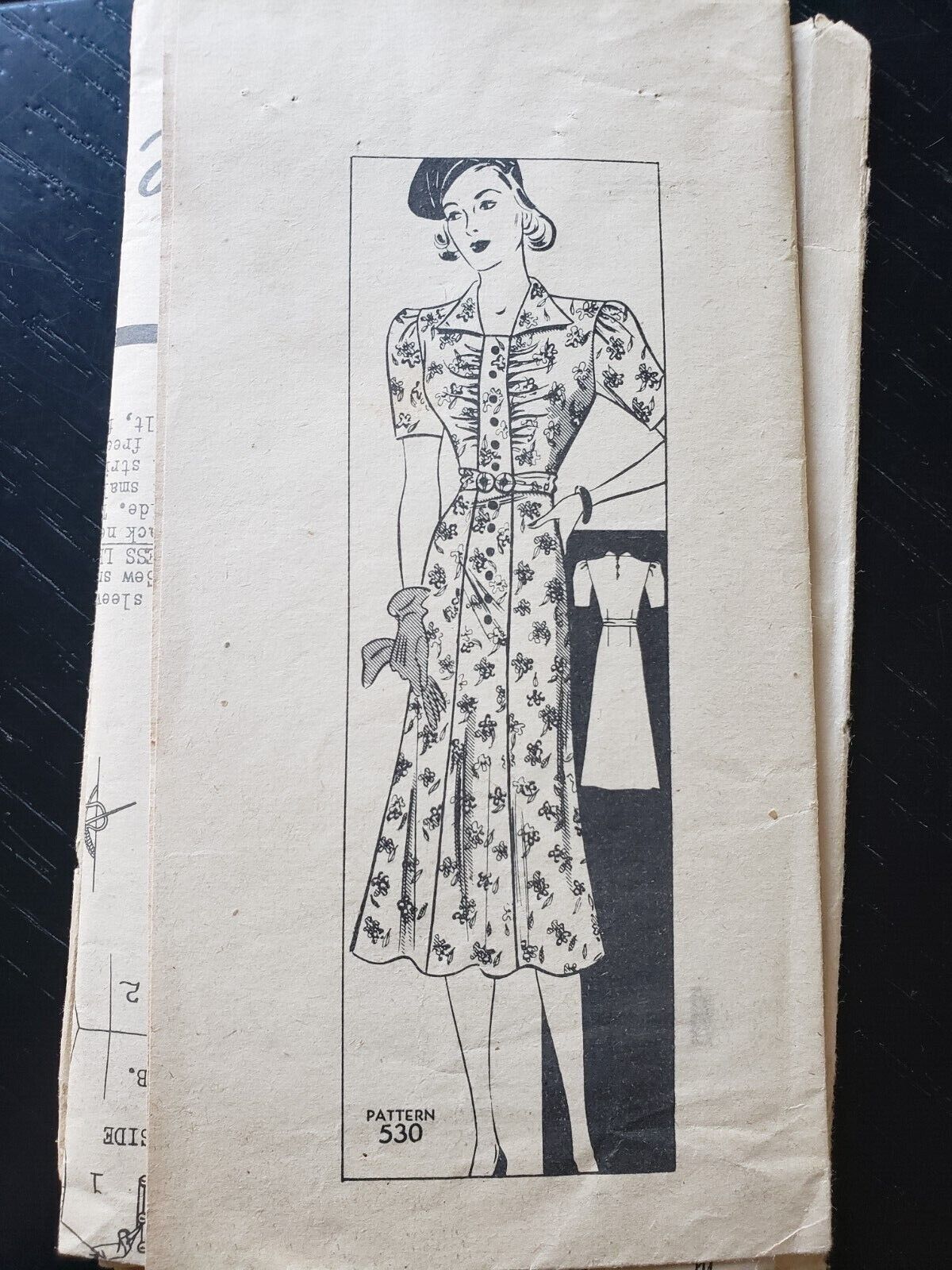 1930\'s vintage dress pattern - The Pattern Bureau #530 - Size 20, Bust 38