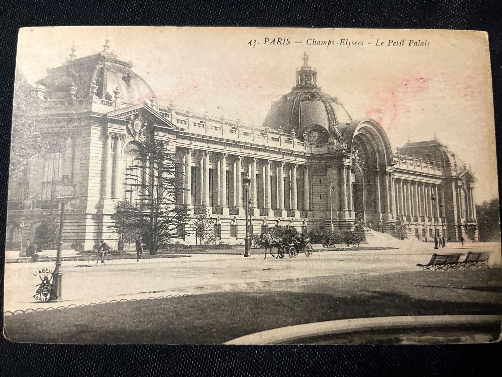 Antique CHAMP ELYSEES PARIS FRANCE RPPC Photo Postcard Rare B&w