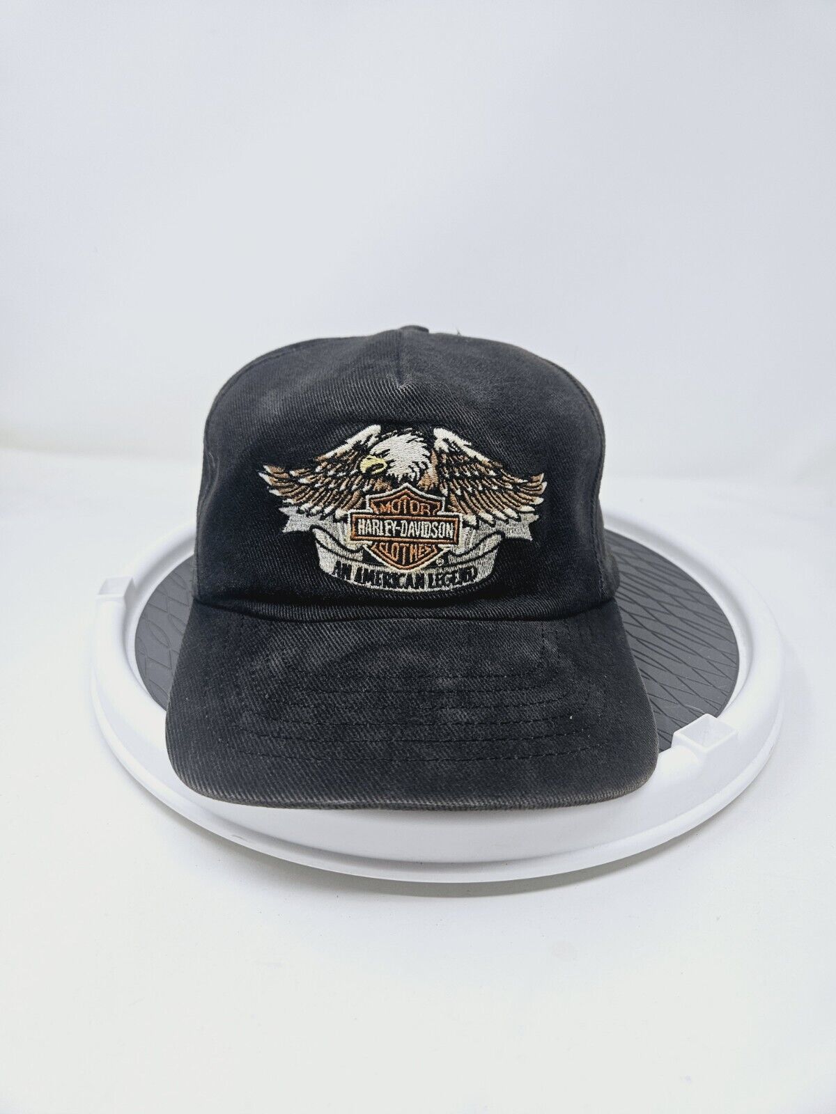 VTG Harley-Davidson Embroided Black Snapback Hat USA Made 90s Used Condition