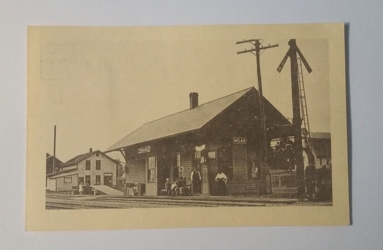 Lehigh Valley Railroad Station, Milan, Pa. 1908 Modern Copy Of Antique Postcard