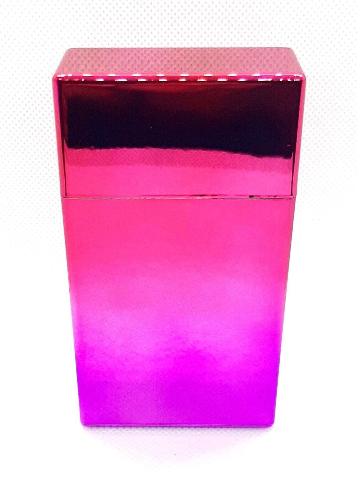 Fujima Plastic Anodized Red & Purple Push To Open 100s Size Cigarette Case