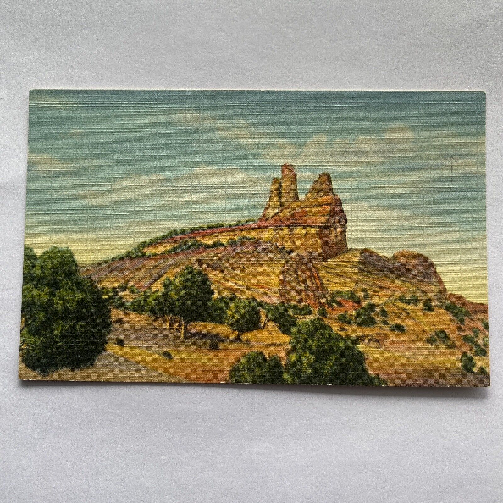 Gallup New Mexico Navajo Church Rock 1938 Linen Vintage Unposted