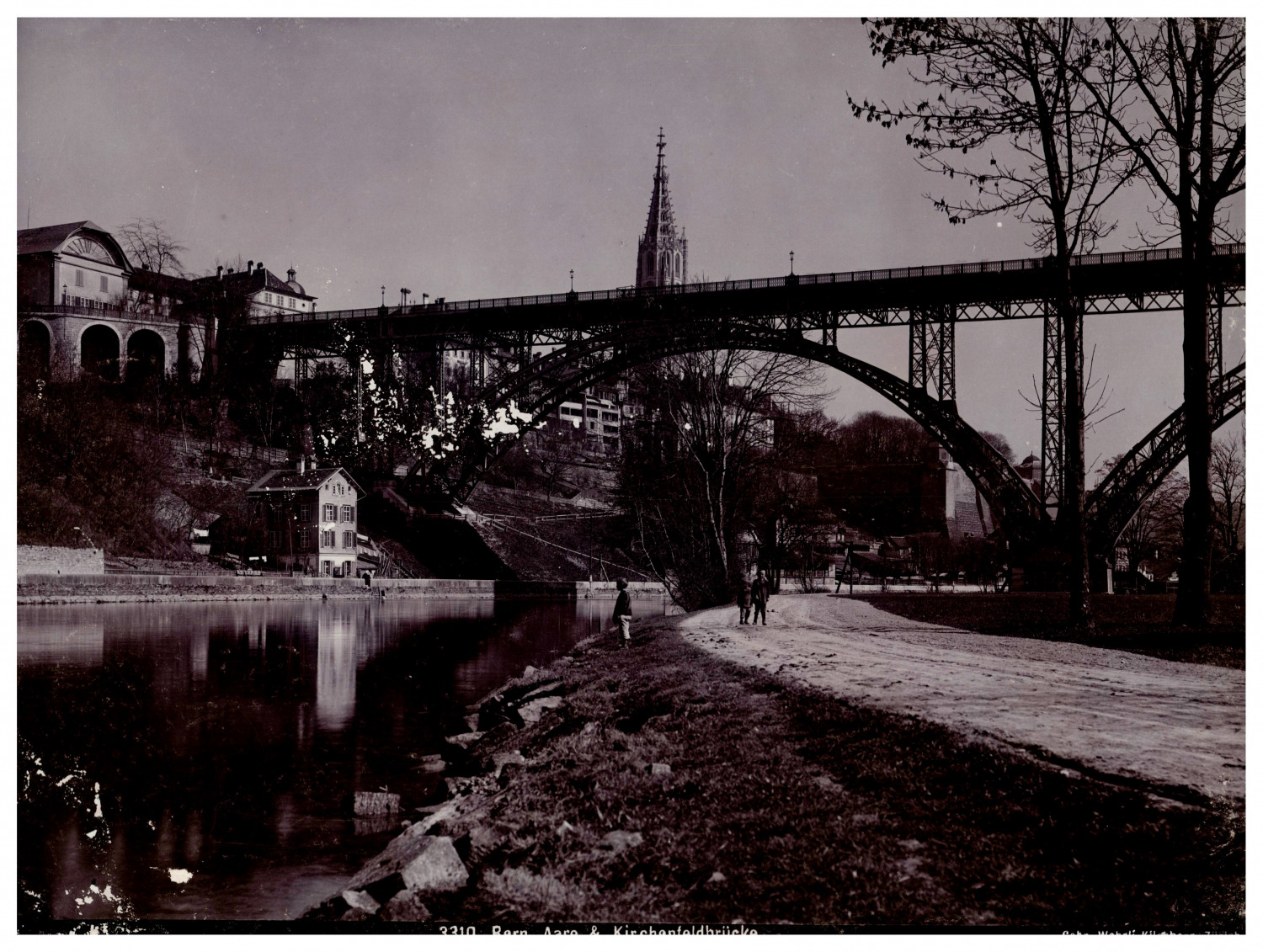 Switzerland, Bern, Kirchenfeldbrücke, Wehrli vintage print, photomecanique 16,