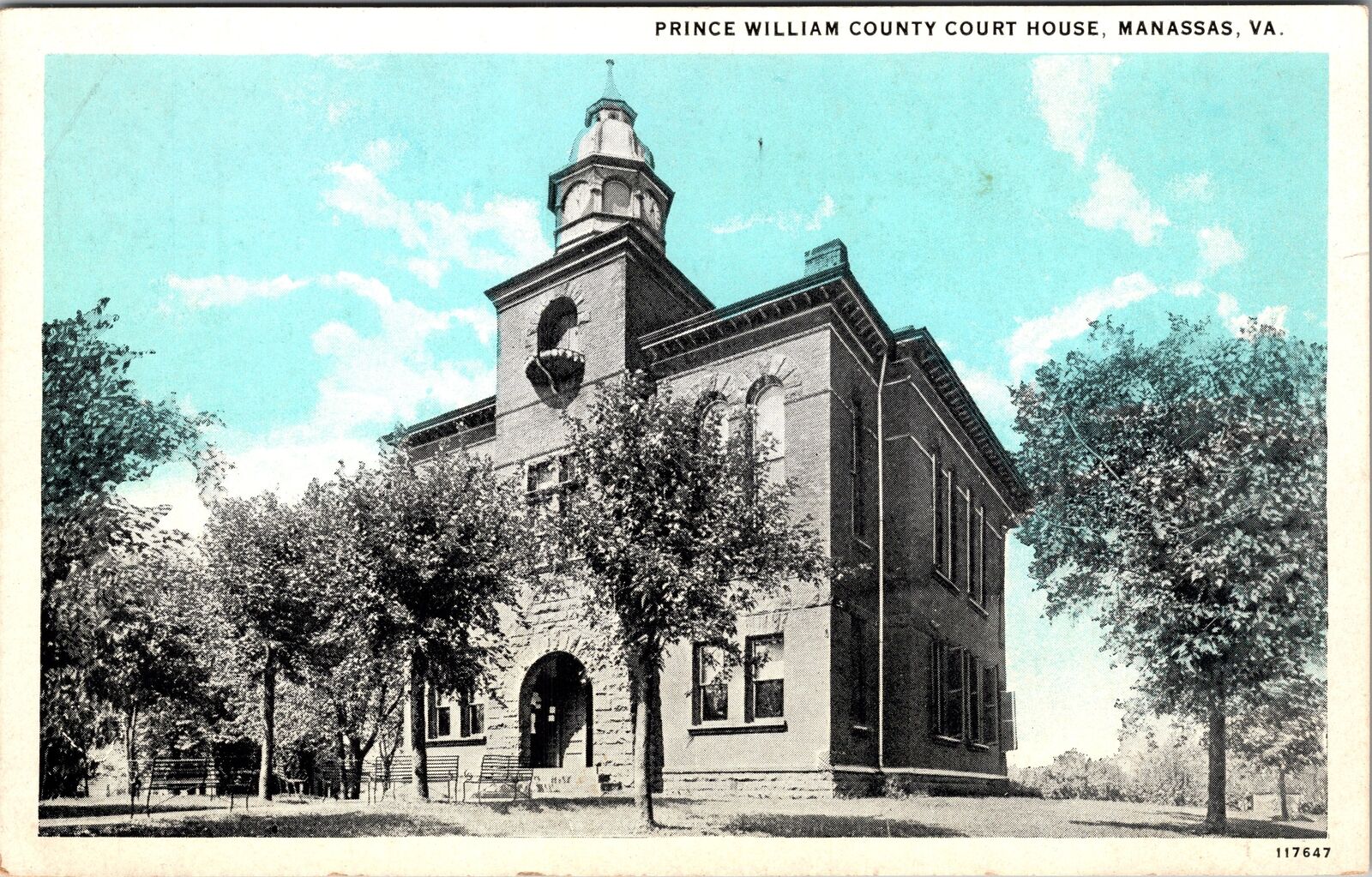 Manassas VA-Virginia, Prince William County Courthouse Vintage Souvenir Postcard