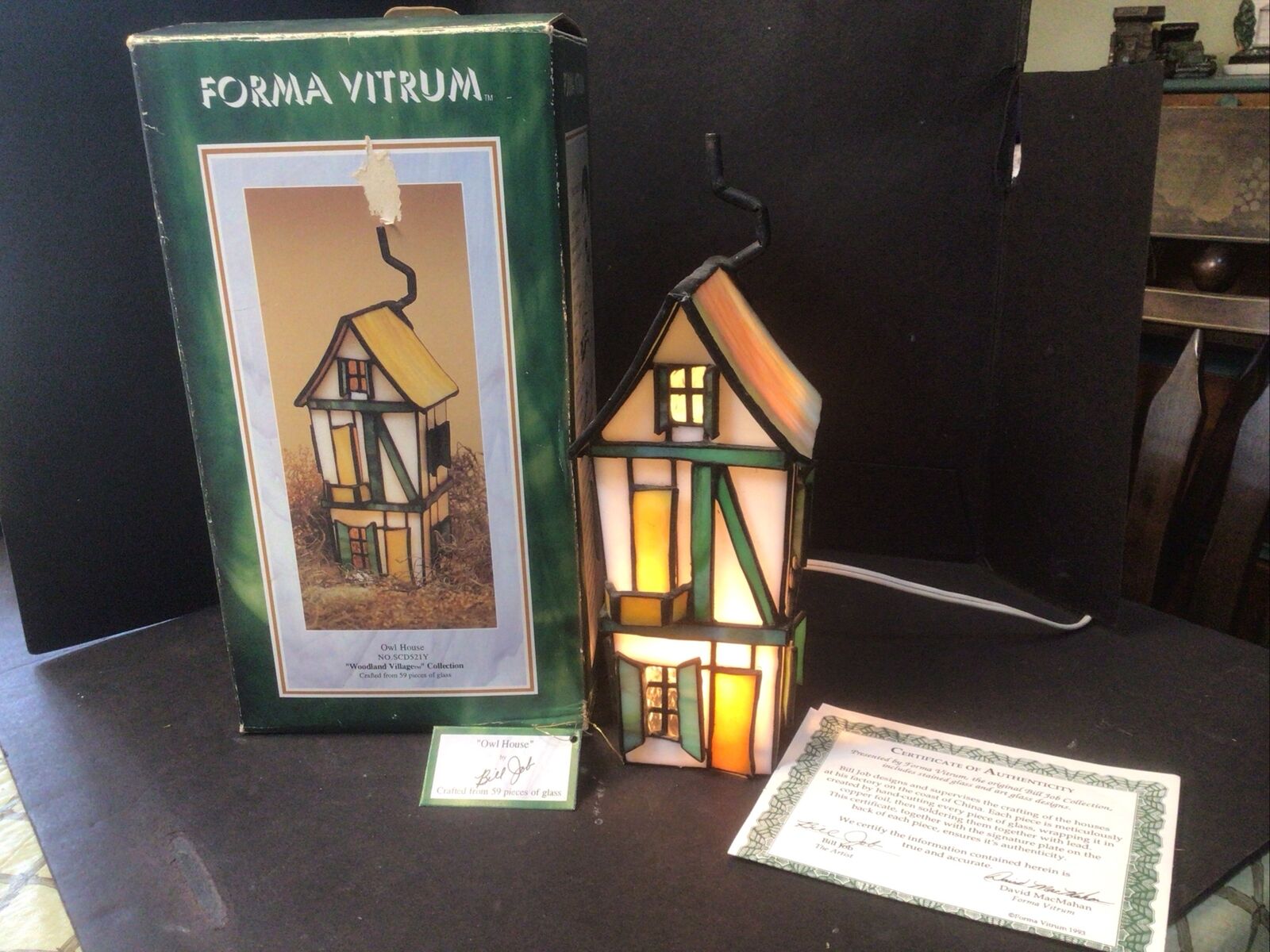 Vintage 1993 Forma Vitrum The Woodland Village Owl House