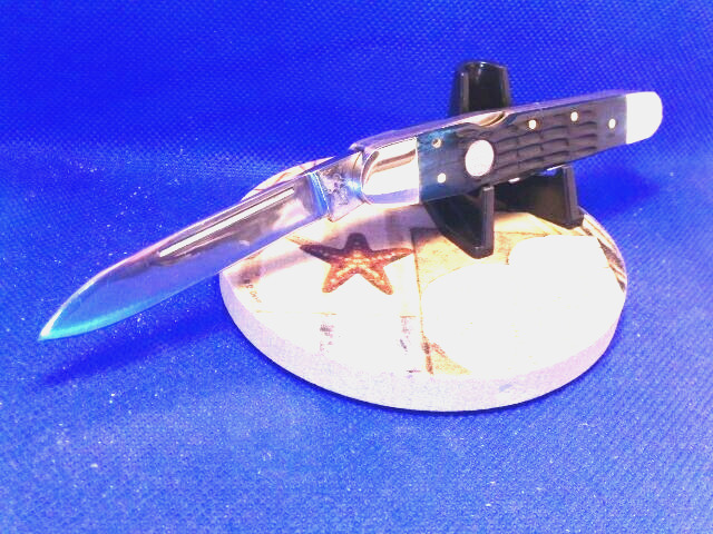 Classic Pocket Knife Mid-Lock Whittler Black Jigged Bone 3-7/8