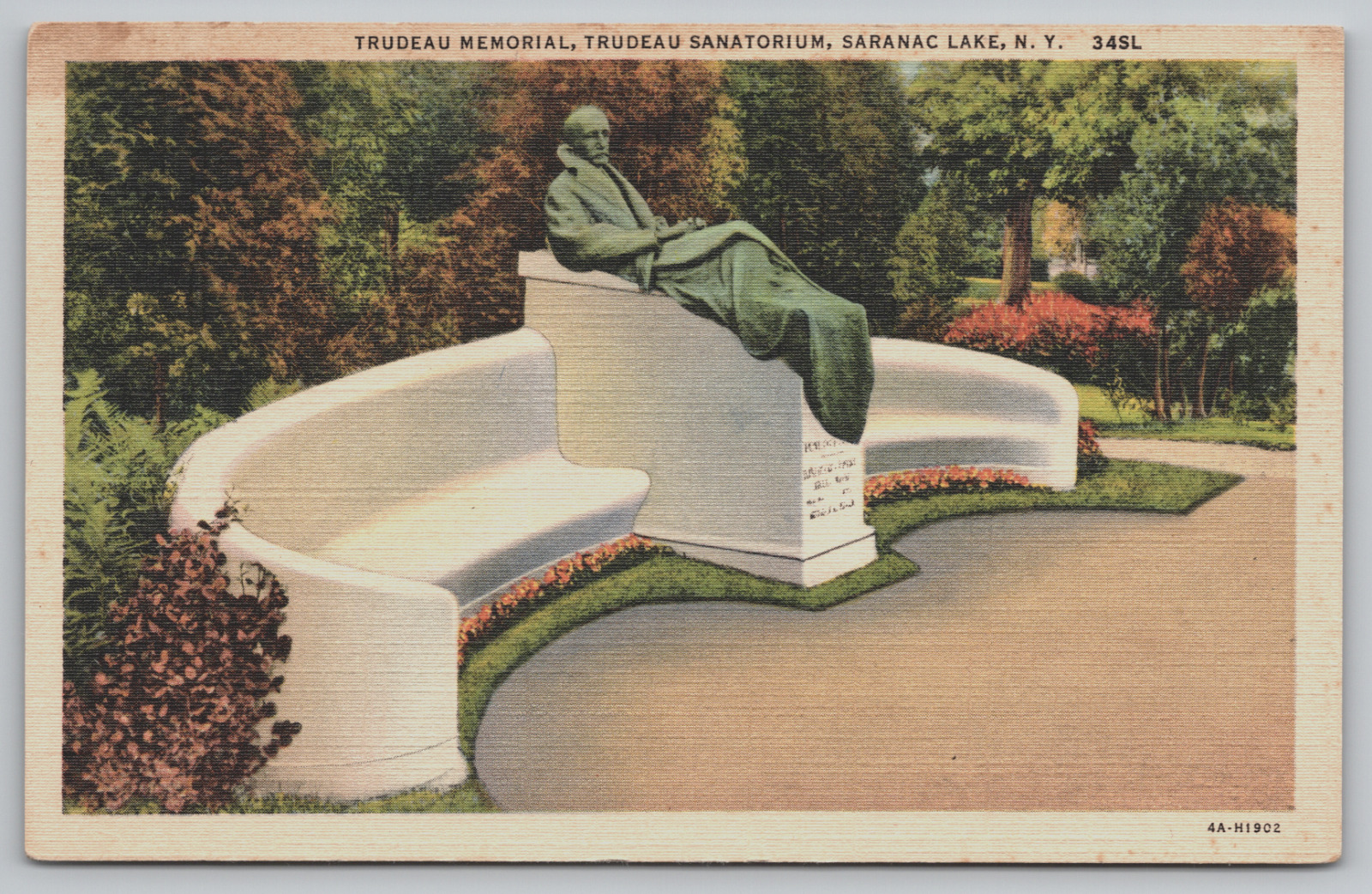 Postcard Trudeau Memorial Trudeau Sanatorium Saranac Lake New York Unposted