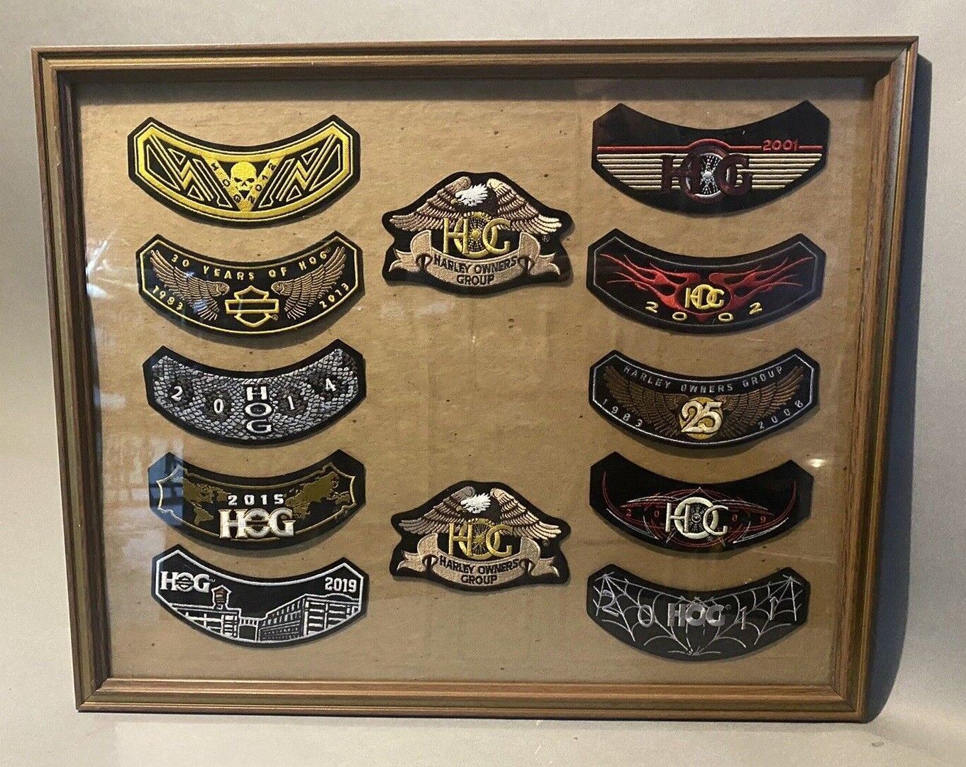 Harley Owners Group Framed Collection of HOG Patches
