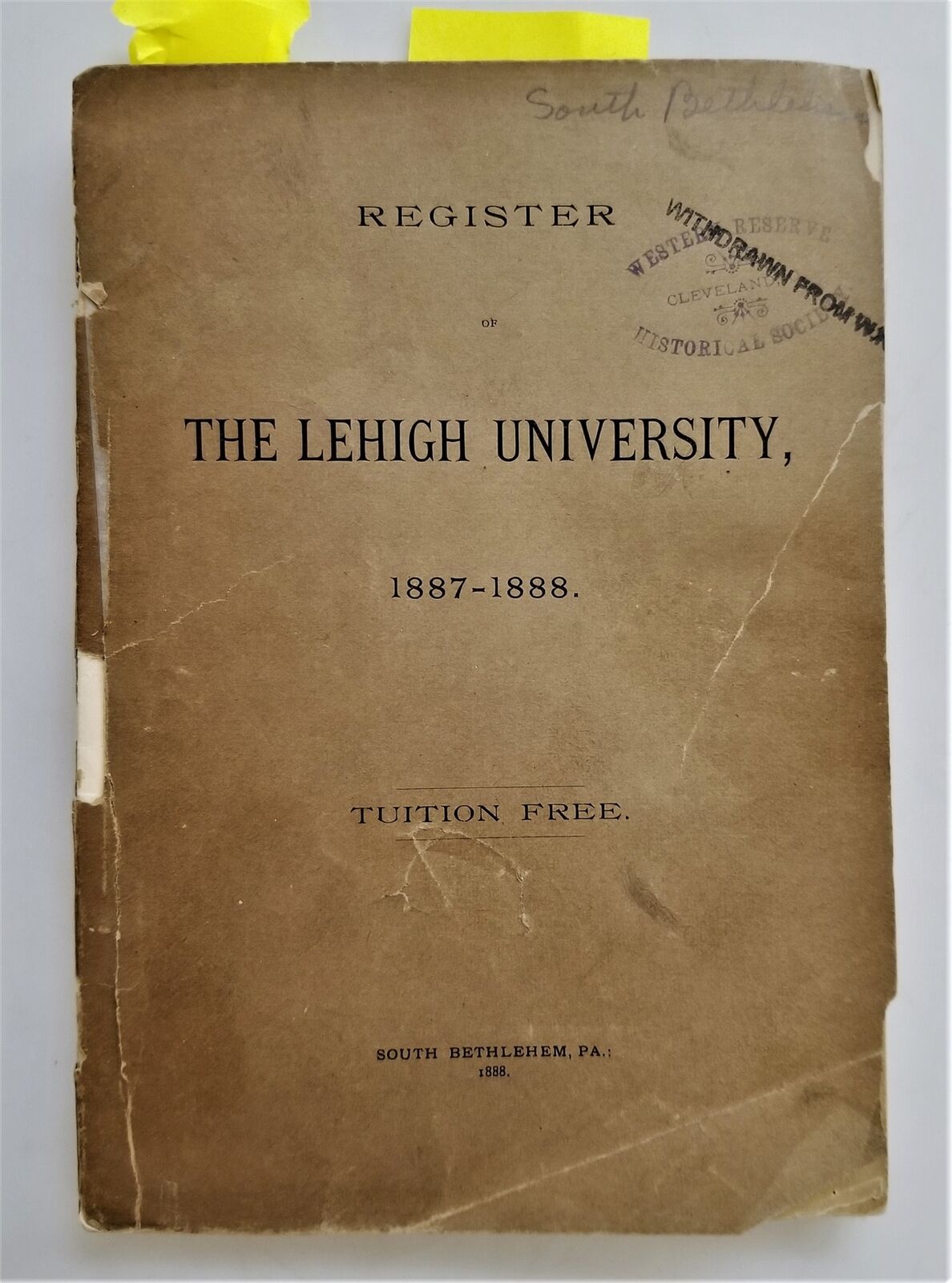 1896 antique LEHIGH UNIVERSITY REGISTER bethehem pa CATALOG students courses