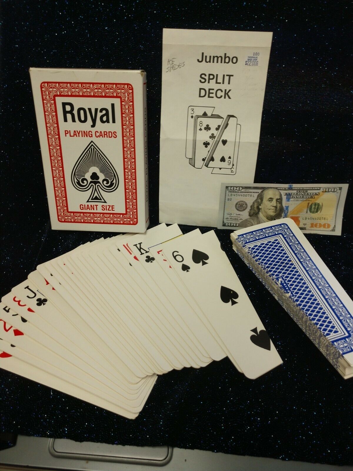 Split Deck Jumbo Blue Playing Cards Prediction Magic Trick