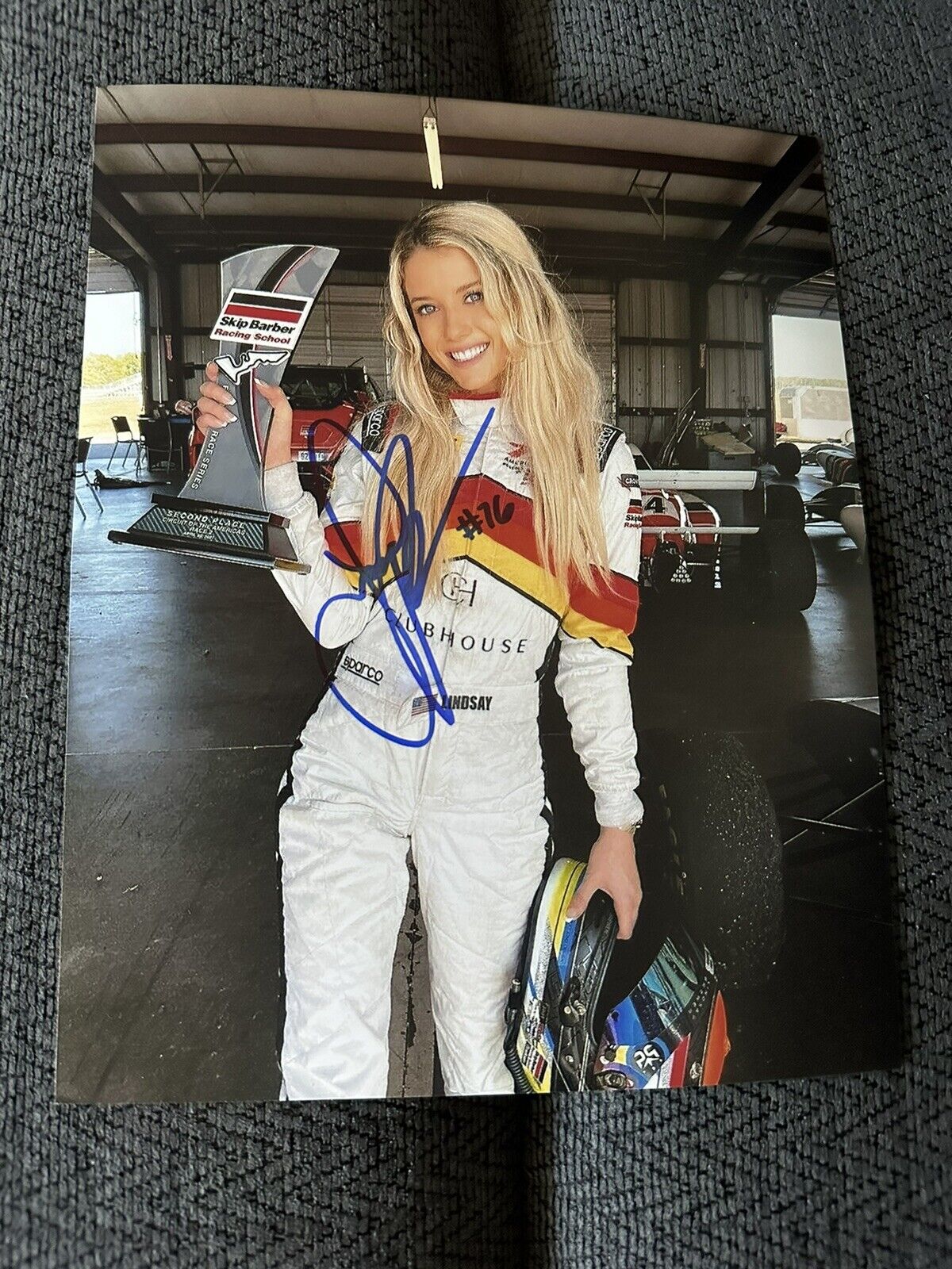 Racer/Model Lindsay Brewer Signed 8 X10 Photo Indianapolis 500 Feeder Indy NXT
