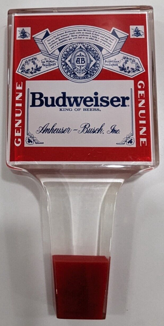 Acrylic BUDWEISER KING OF BEERS Beer Tap Handle Anheuser Bush Inc