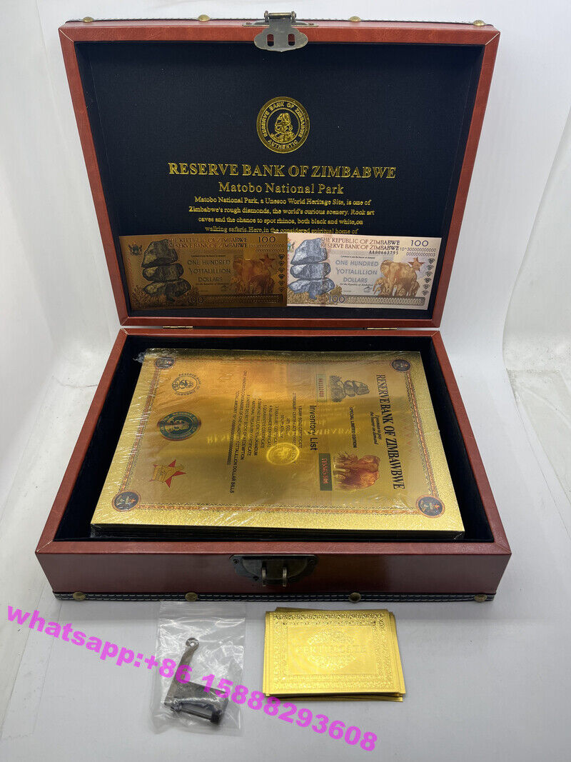 100pcs/box Zimbabwe Gold scroll certificate 100 Yottalillion Dollars containers