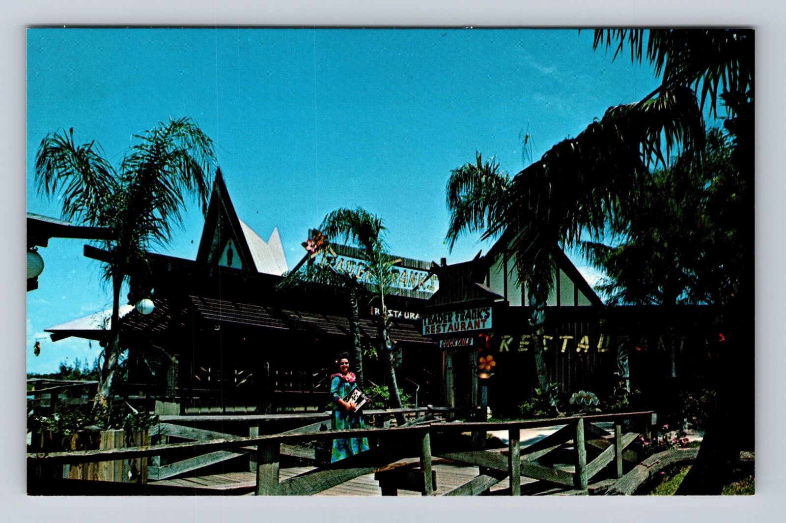 Indian Rocks Beach FL-Florida, Trader Frank\'s Restaurant, Vintage Postcard