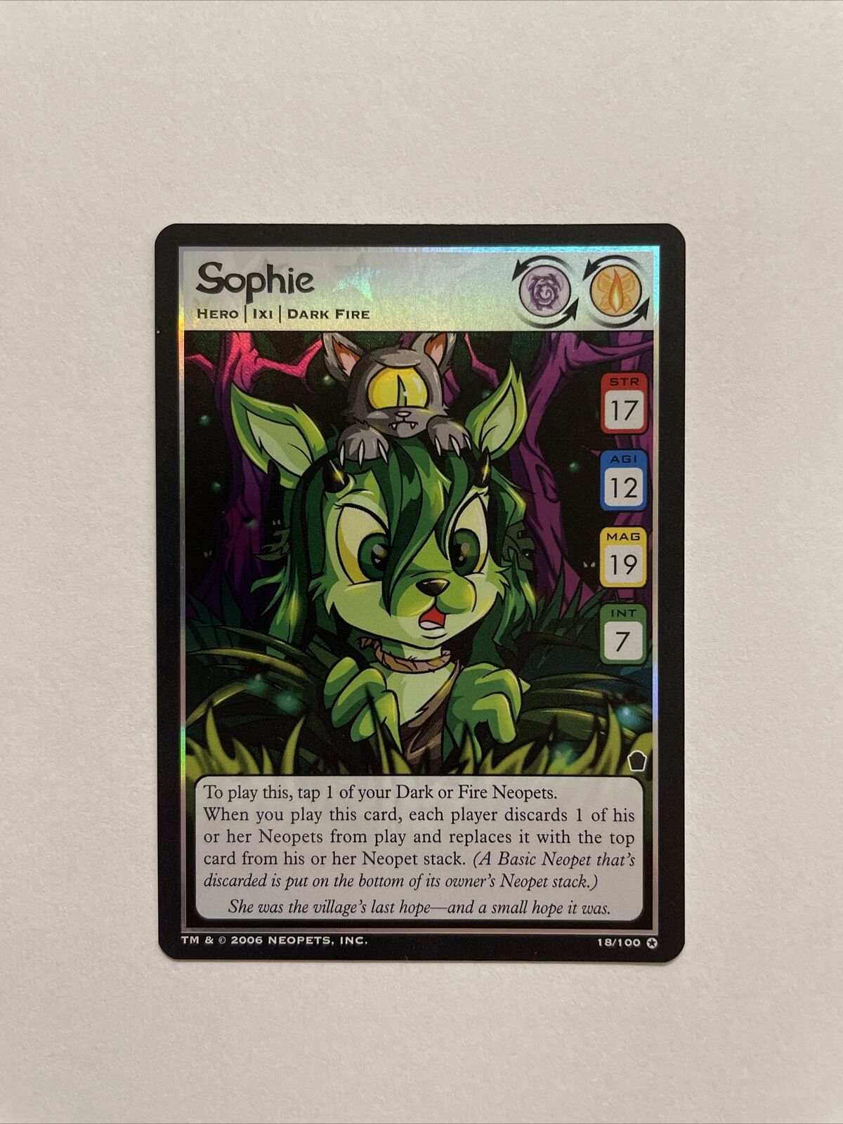 Neopets TCG Sophie Holo Foil The Haunted Woods 18/100 WOTC NM