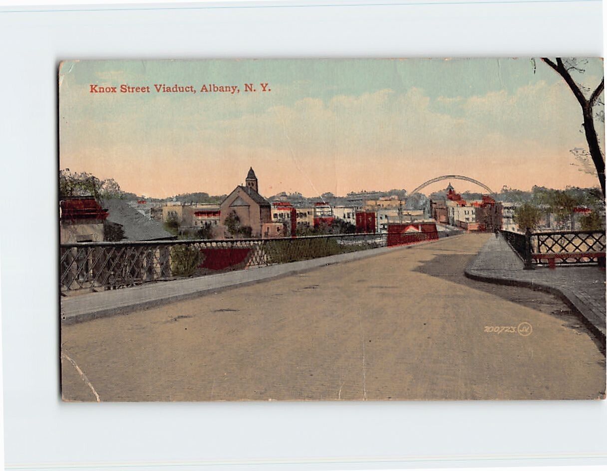 Postcard Knox Street Viaduct Albany New York USA