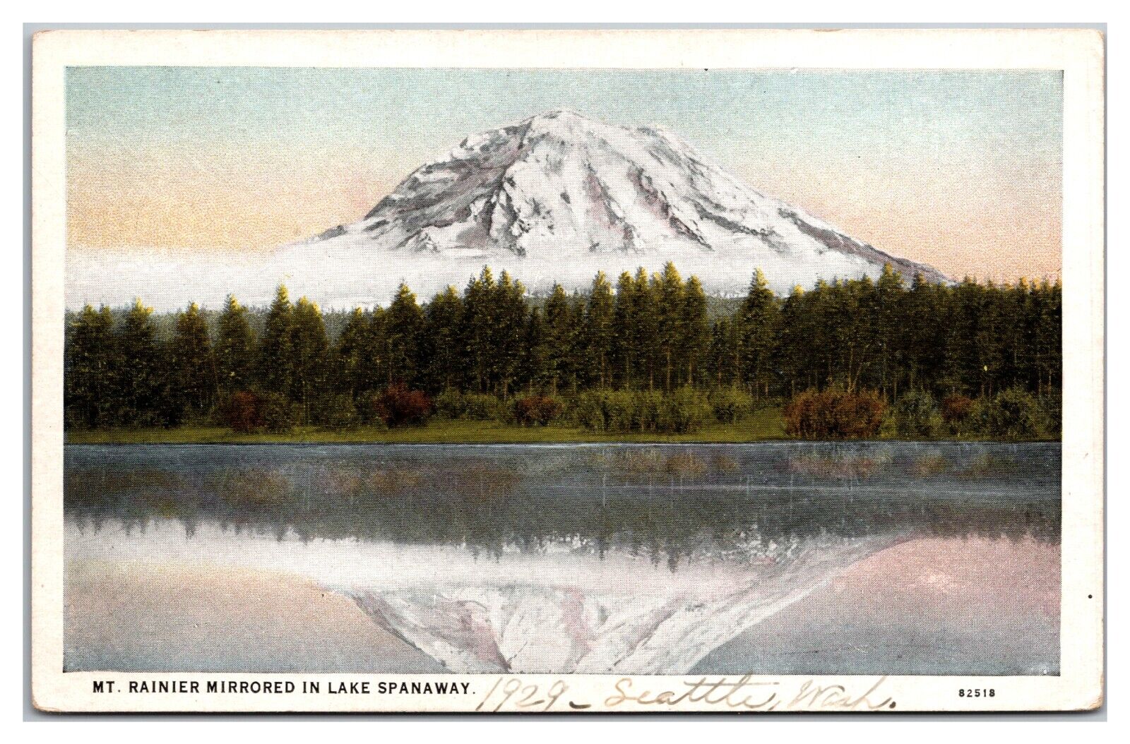 Mt. Rainier Mirrored In Lake Spanaway