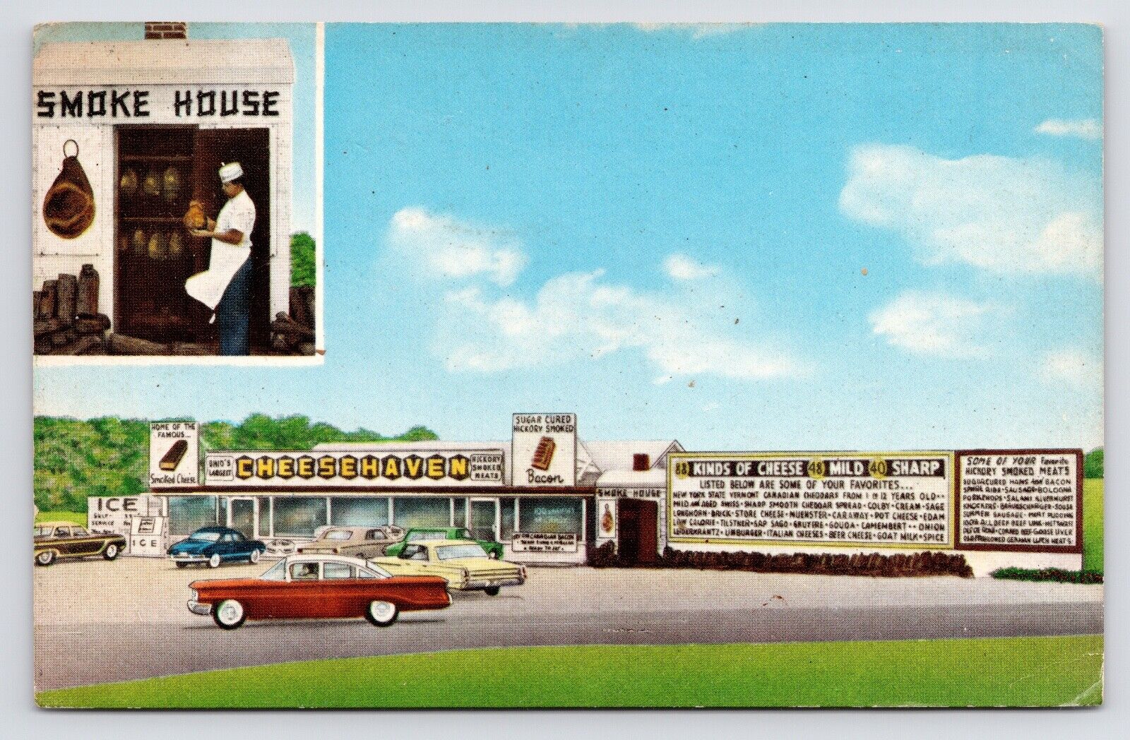 c1960s~Port Clinton Ohio OH~Cheese Haven~Smoked Meat Shop~Vintage Postcard