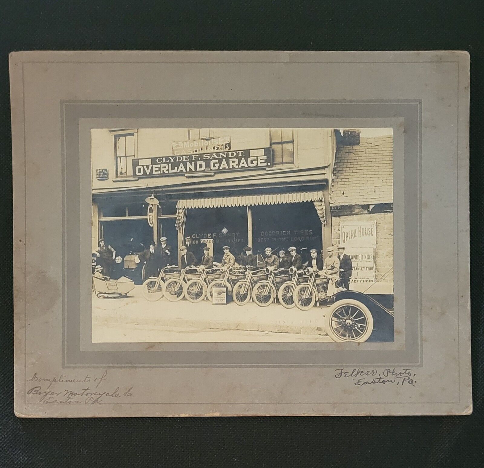 Antique 1914 Harley Davidson Dealership Photograph Easton PA 8x10 Motorcycles