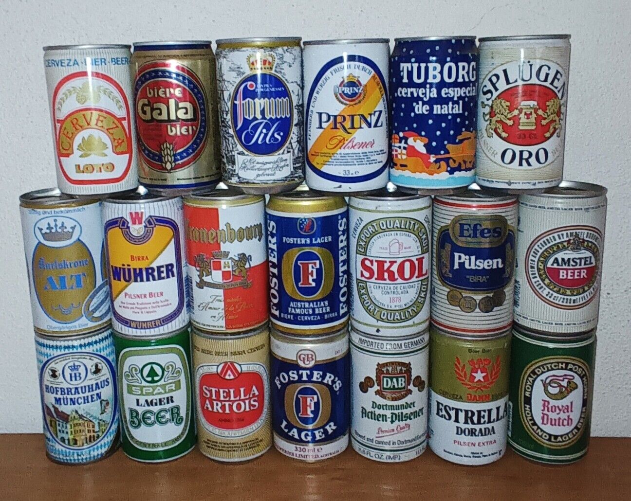 #2 Nice EMPTY set 20 beer cans from Europe from the 80\'s