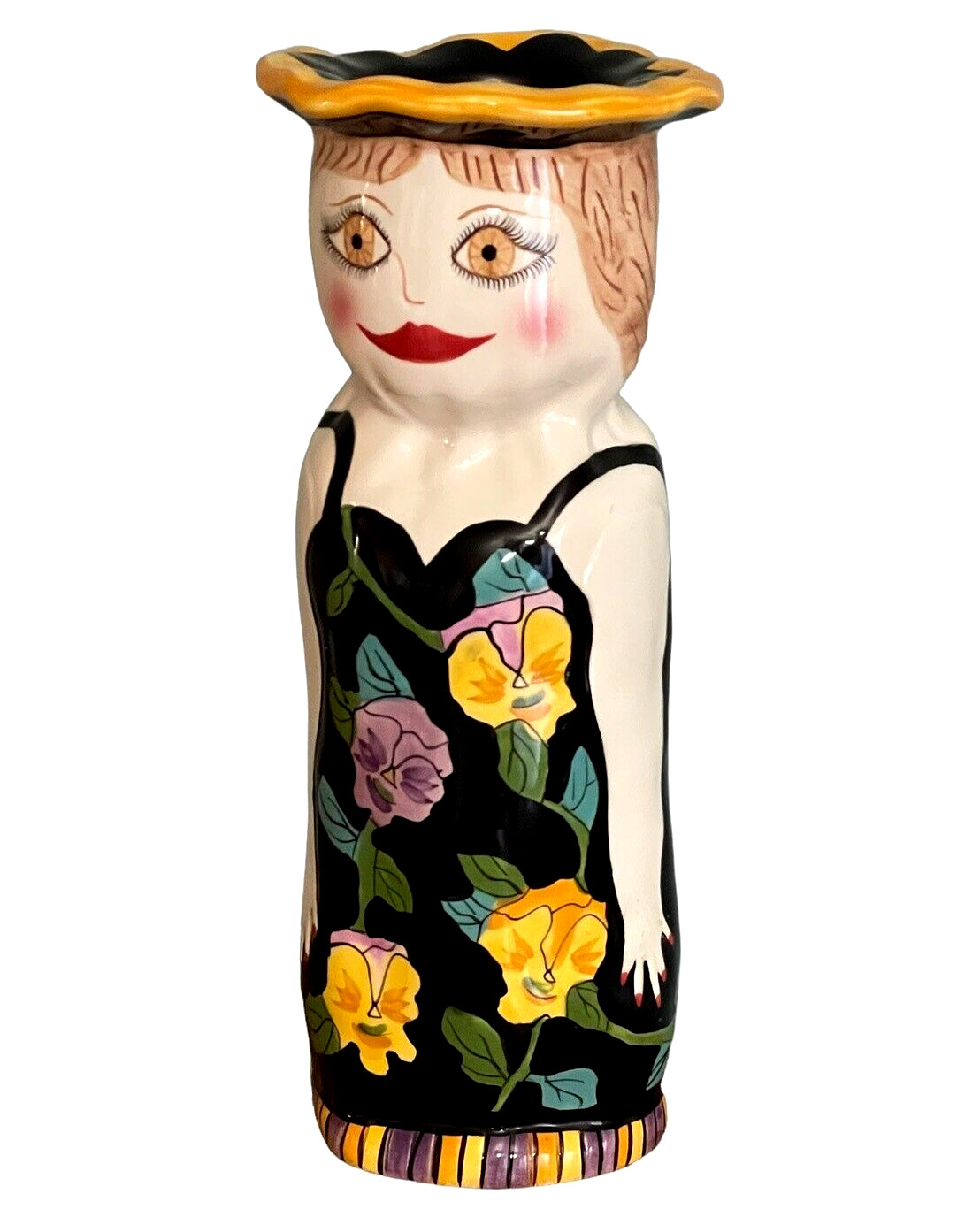 Ceramic Vase by Ganz Susan Paley Bella Casa “Sophie” Hand Painted Grannycore 10\