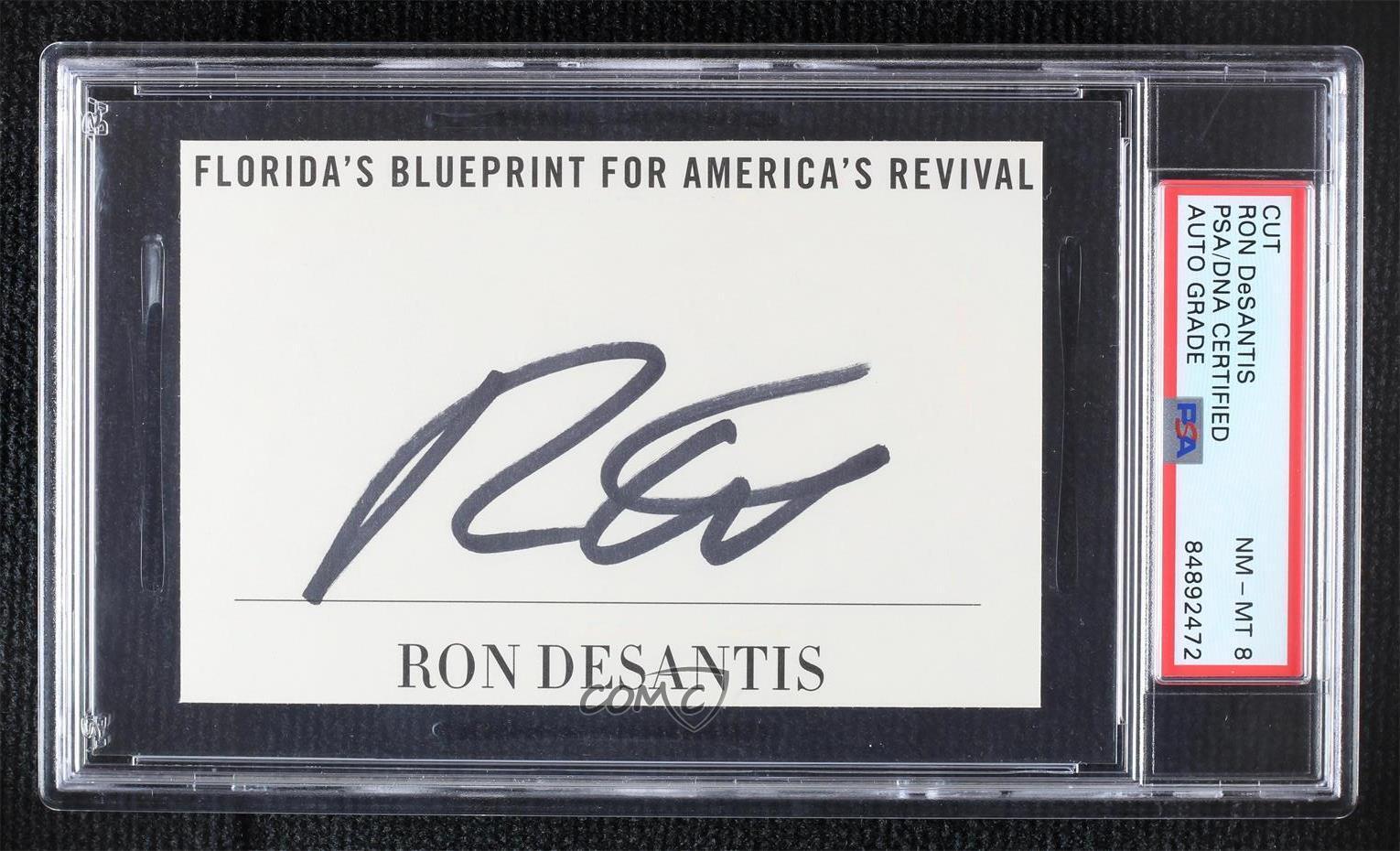 1900-Present Historical Authenticated Ron DeSantis PSA/DNA Encased Auto ma6