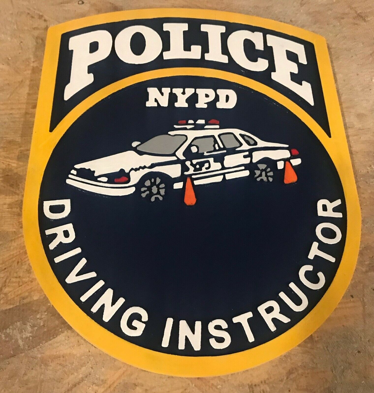 Police New York Driving Instructor 3D routed wood patch plaque Sign Custom