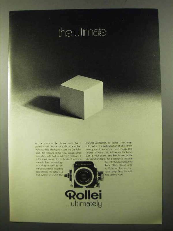 1971 Rollei SL66 Camera Ad - The Ultimate