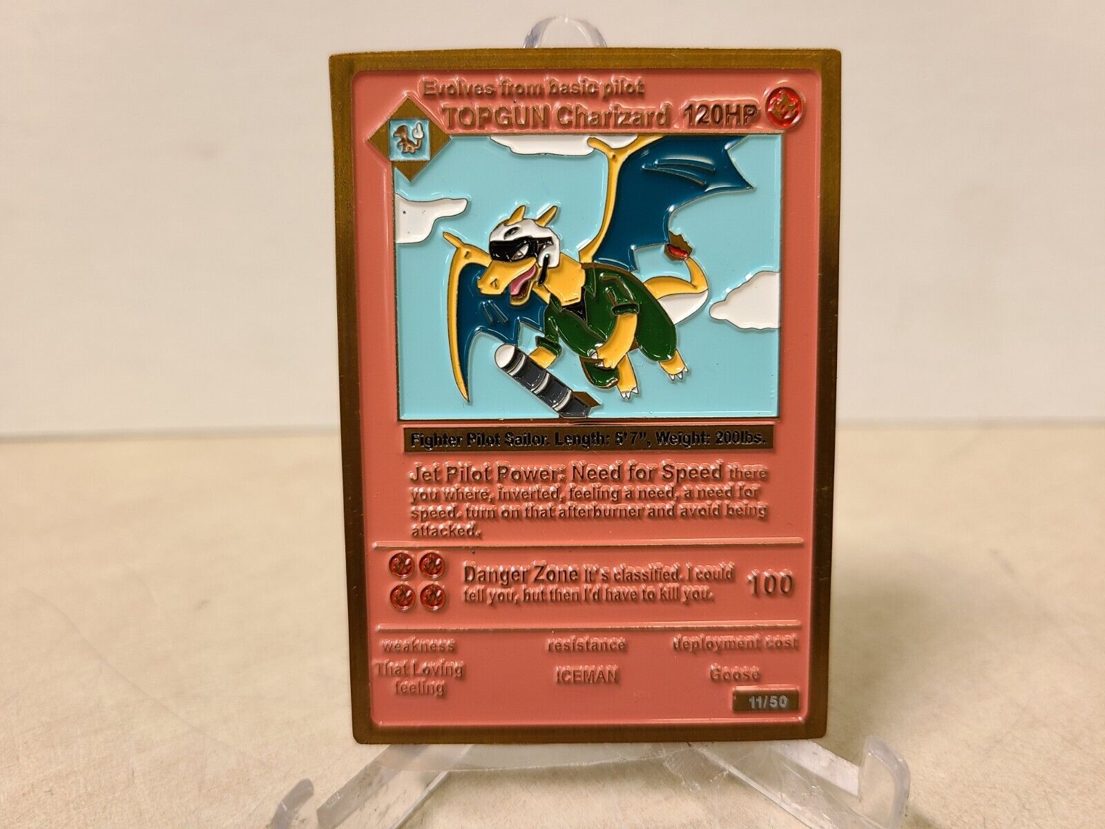 TopGun Charizard 120HP Evloves From Basic Pilot Challenge Coin 11/50