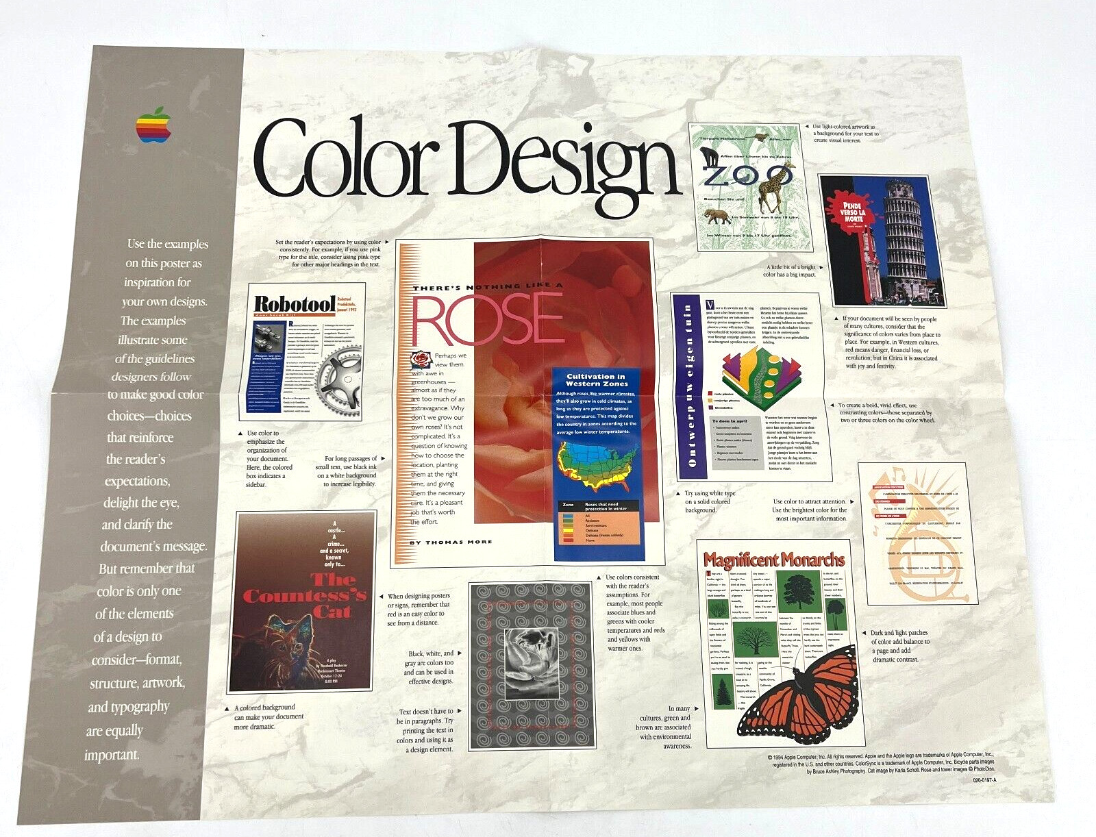 1994 Apple Color Design Color Technology Ad Booklet Fold-Out Poster Advertising
