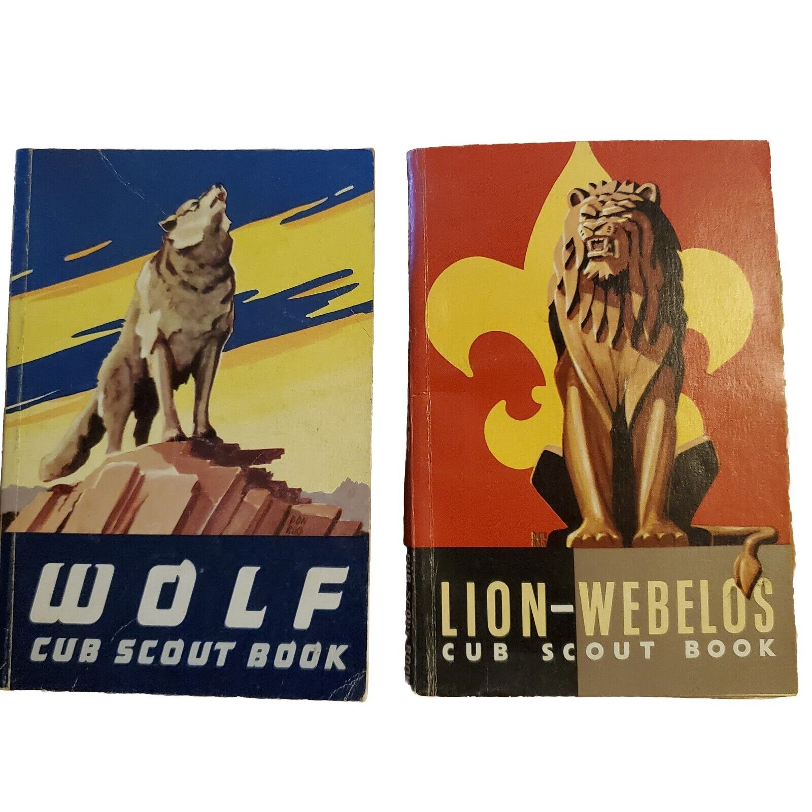 Wolf & Lion/Webelos Cub Scout Books Set Boy Scout of America 1964 & 1965
