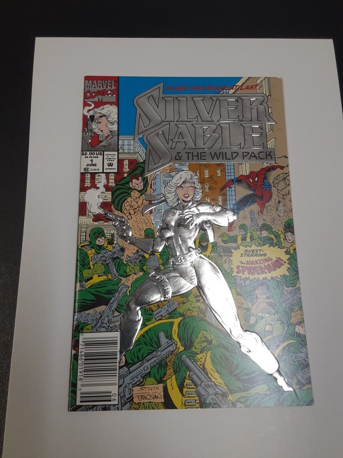 SILVER SABLE #1 NEWSSTAND Cardstock Embossed Cover  Written by Gregory Wright