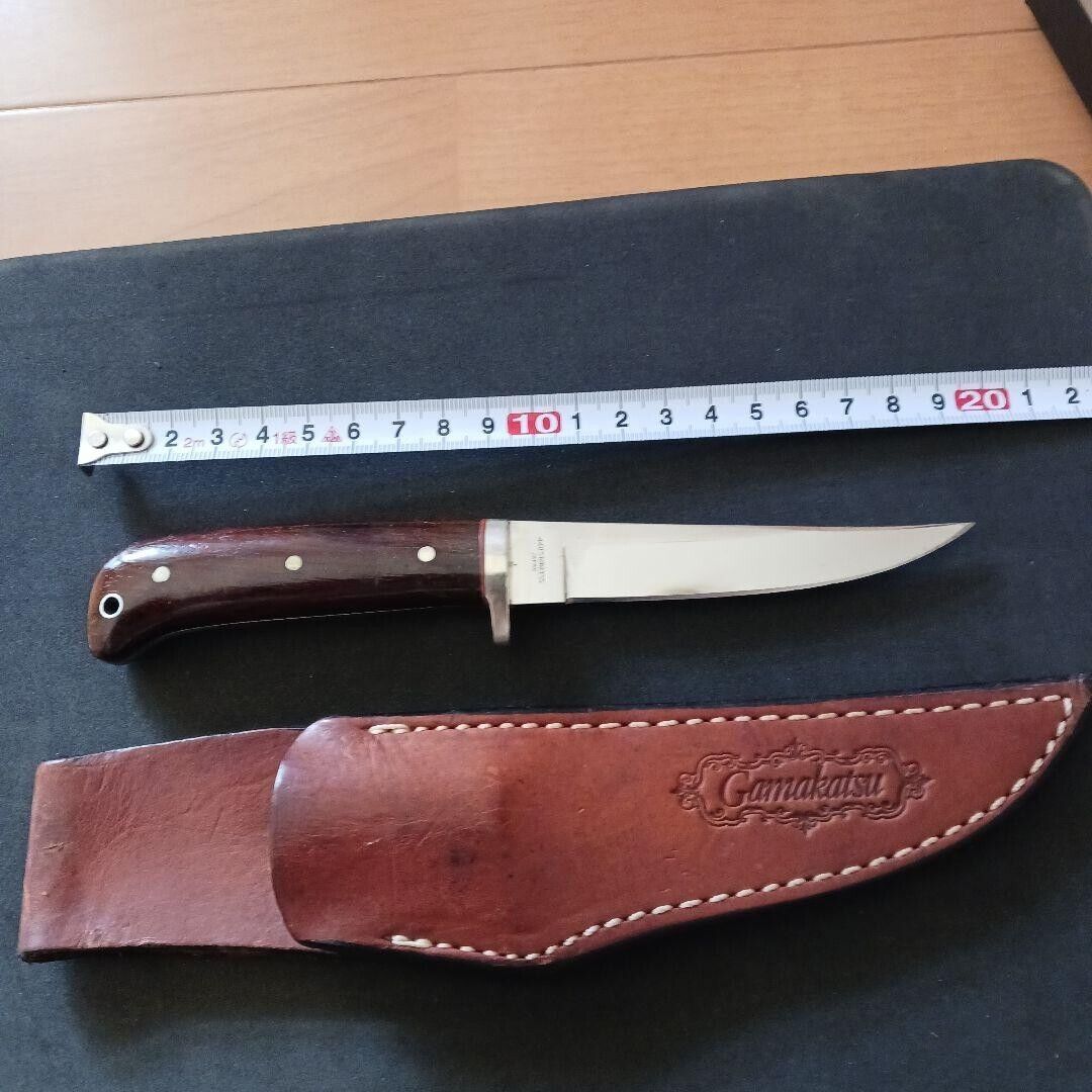 Vintage Gamakatsu Fishing Fixed Blade Knife w/ Sheath Rare Japan *240529