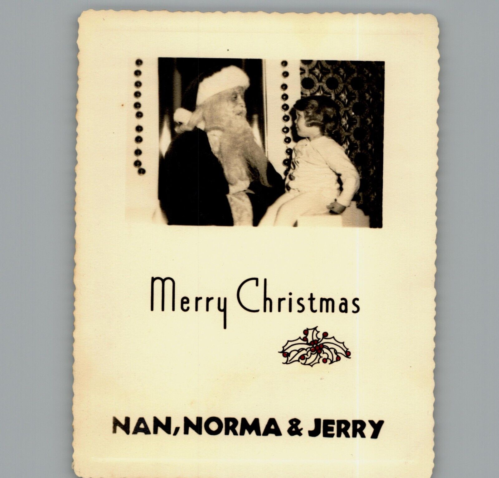 Antique 1940's Merry Christmas - Black & White Photography Photo