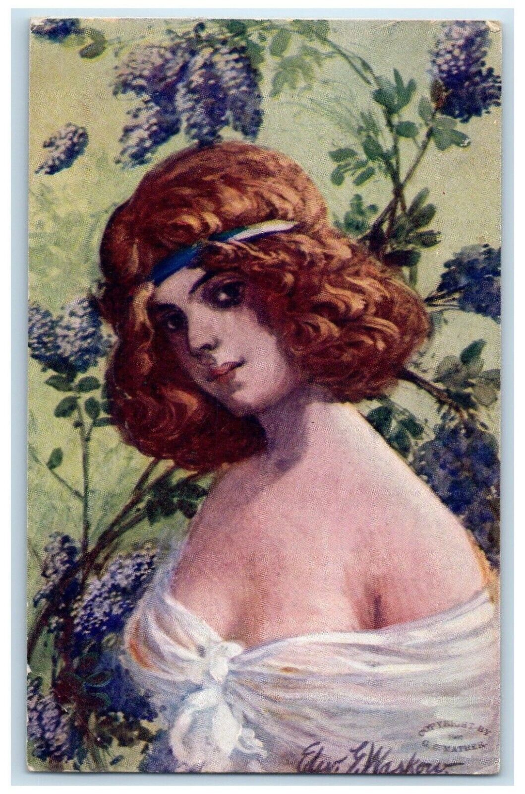 1909 Pretty Woman Flowers Currie Tracy Minnesota MN Posted Antique Postcard