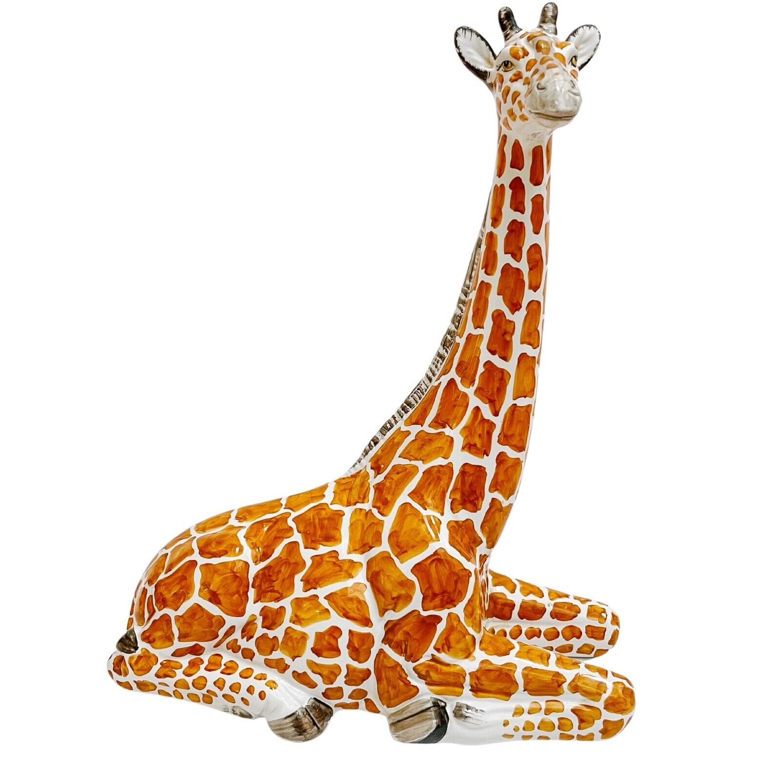 Vintage Italian Glazed Ceramic Giraffe Sculpture 17\