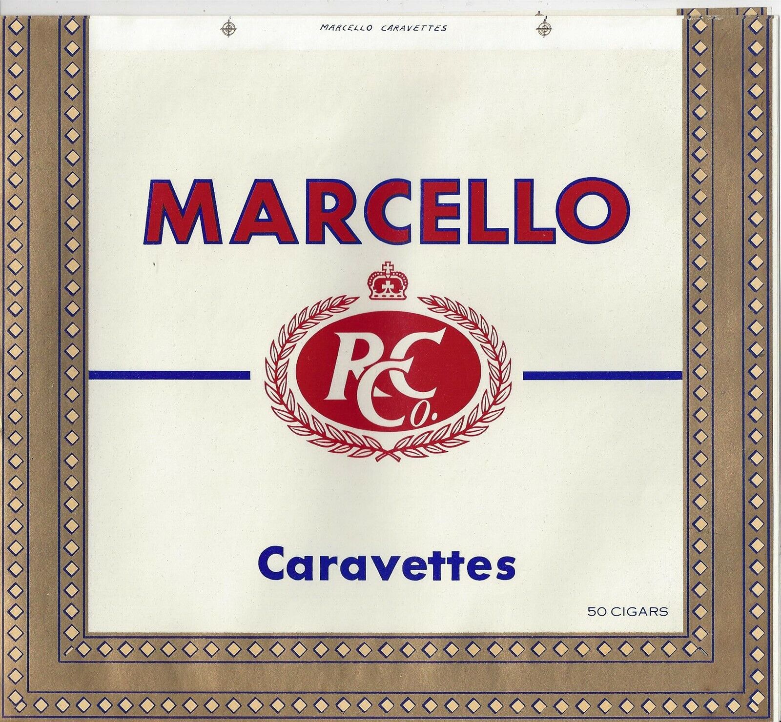 Lot of 8 Vintage Marcello Caravettes Cigar Box Labels
